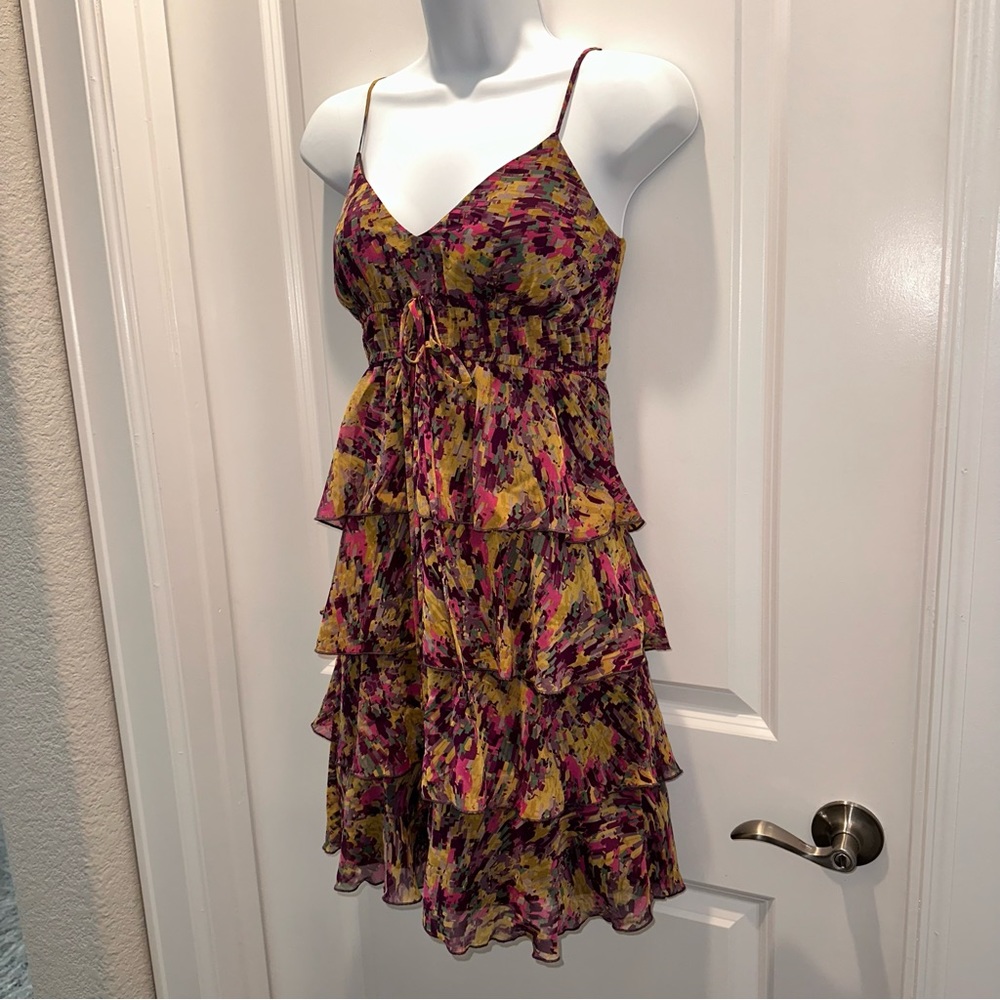 Multi-colored Tiered Dress
